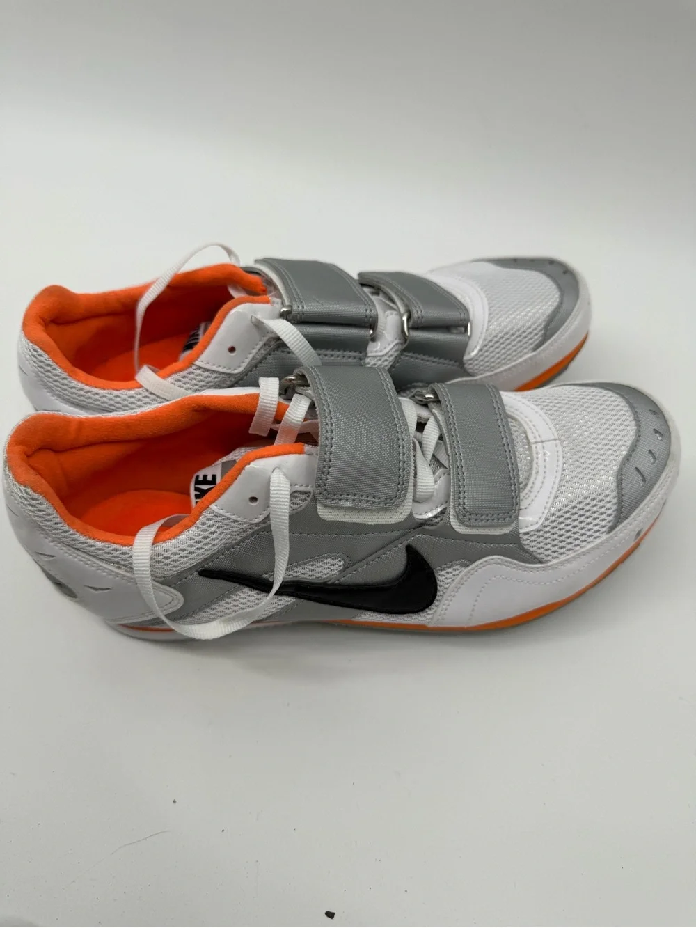 Nike Kids White & Gray Cleats with Orange Lining